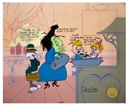 Chuck Jones Signed Limited Edition Hand-Painted Cel of Bugs and Witch Hazel